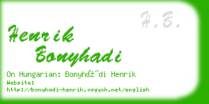 henrik bonyhadi business card